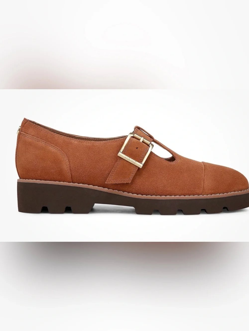 NEW VIONIC Women's Tan Suede Carmen T-Strap Flats Women’s Sz 9.5 Wide